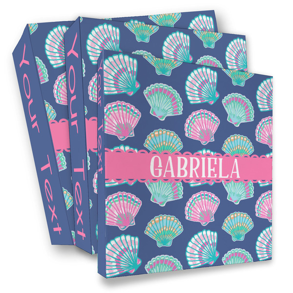 Custom Preppy Sea Shells 3 Ring Binder - Full Wrap (Personalized)