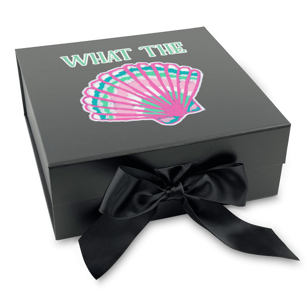 Custom Preppy Sea Shells Gift Box with Magnetic Lid - Black (Personalized)