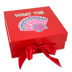 Preppy Sea Shells Gift Box with Magnetic Lid - Red (Personalized)