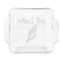 Preppy Sea Shells Glass Cake Dish with Truefit Lid - 8in x 8in (Personalized)