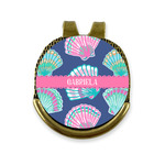 Preppy Sea Shells Golf Ball Marker - Hat Clip - Gold