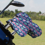 Preppy Sea Shells Golf Club Iron Cover - Set of 9 (Personalized)