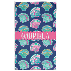 Preppy Sea Shells Golf Towel - Poly-Cotton Blend - Large w/ Name or Text