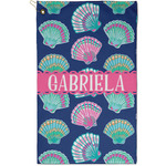 Preppy Sea Shells Golf Towel - Poly-Cotton Blend - Small w/ Name or Text