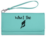 Preppy Sea Shells Ladies Leatherette Wallet - Laser Engraved- Teal (Personalized)