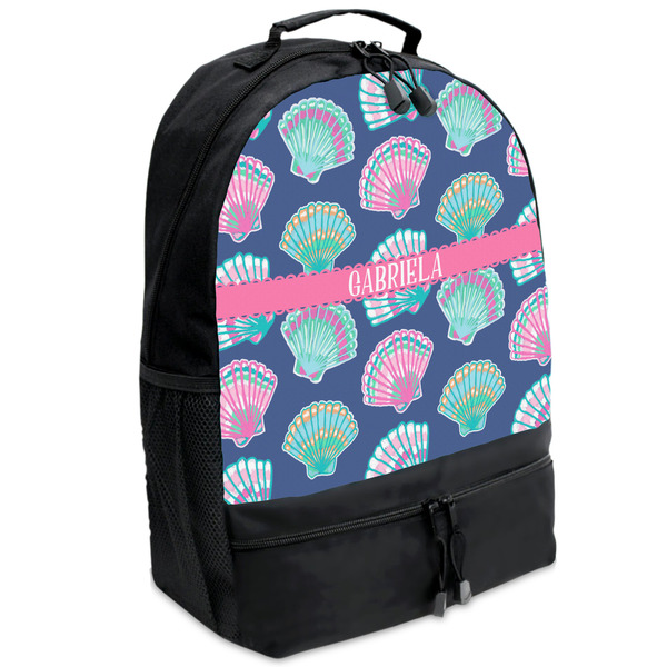 Custom Preppy Sea Shells Backpacks - Black (Personalized)