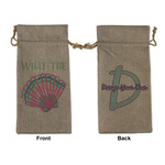 Preppy Sea Shells Large Burlap Gift Bag - Front & Back (Personalized)