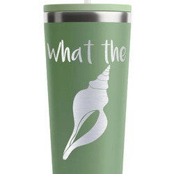 Preppy Sea Shells RTIC Everyday Tumbler with Straw - 28oz - Light Green - Single-Sided (Personalized)