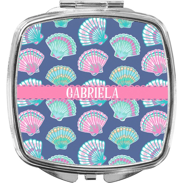 Custom Preppy Sea Shells Compact Makeup Mirror (Personalized)