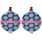 Preppy Sea Shells Metal Ball Ornament - Front and Back