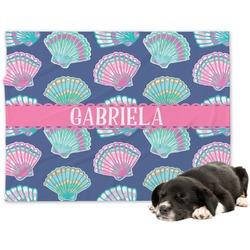 Preppy Sea Shells Dog Blanket - Large (Personalized)