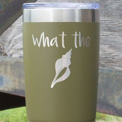 Preppy Sea Shells 20 oz Stainless Steel Tumbler - Olive - Double Sided (Personalized)