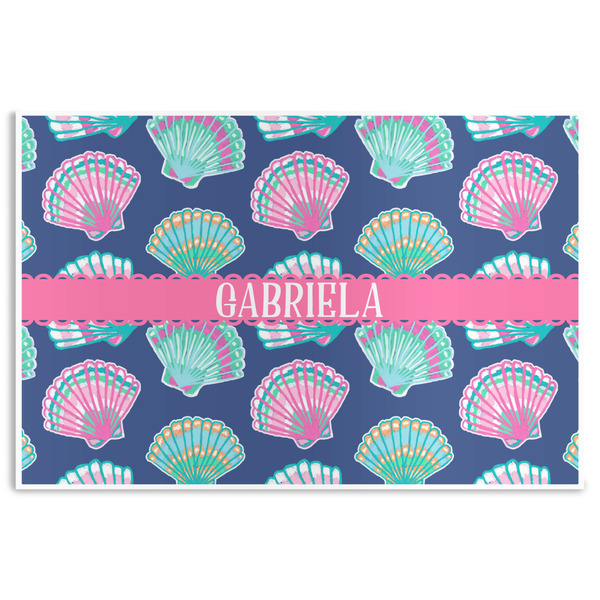 Custom Preppy Sea Shells Disposable Paper Placemats (Personalized)