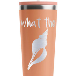 Preppy Sea Shells RTIC Everyday Tumbler with Straw - 28oz - Peach - Double-Sided (Personalized)