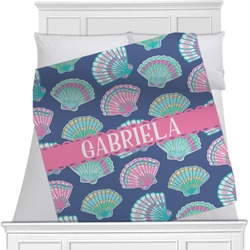 Preppy Sea Shells Minky Blanket - Toddler / Throw - 60"x50" - Double Sided (Personalized)