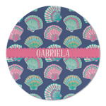 Preppy Sea Shells Round Linen Placemat (Personalized)