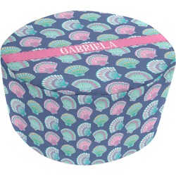 Preppy Sea Shells Round Pouf Ottoman (Personalized)