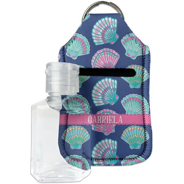 Custom Preppy Sea Shells Hand Sanitizer & Keychain Holder - Small (Personalized)