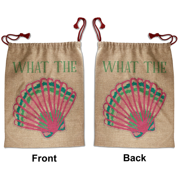 Custom Preppy Sea Shells Santa Sack - Front & Back (Personalized)