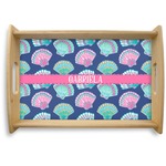 Preppy Sea Shells Natural Wooden Tray - Small (Personalized)