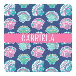 Preppy Sea Shells Square Decal - Small (Personalized)