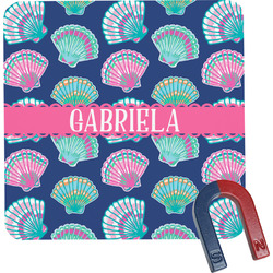 Preppy Sea Shells Square Fridge Magnet (Personalized)