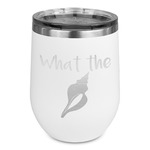 Preppy Sea Shells Stemless Stainless Steel Wine Tumbler - White - Single Sided (Personalized)