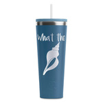 Preppy Sea Shells RTIC Everyday Tumbler with Straw - 28oz - Steel Blue - Double-Sided (Personalized)