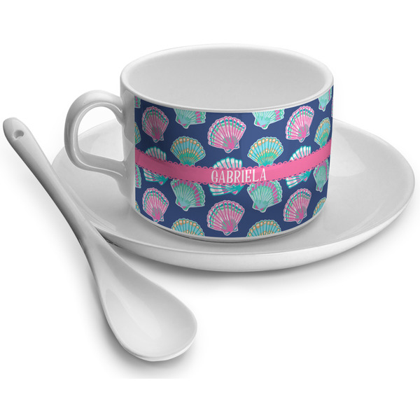 Custom Preppy Sea Shells Tea Cup - Single (Personalized)