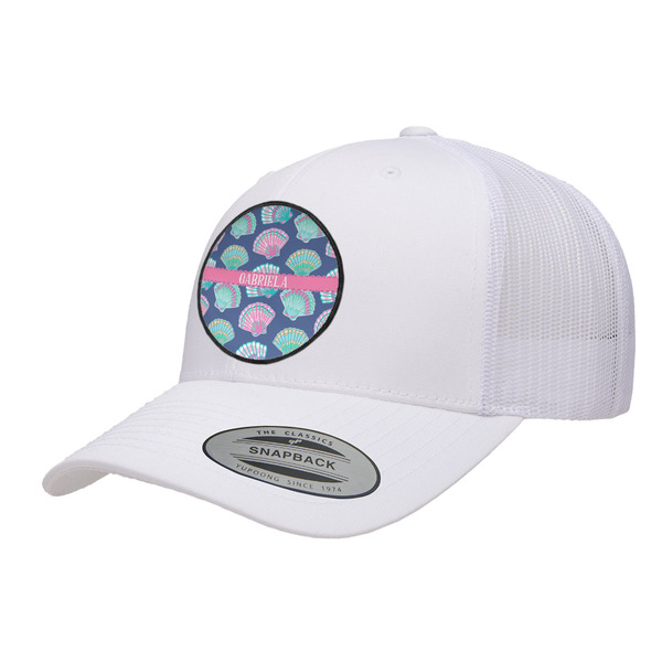 Custom Preppy Sea Shells Trucker Hat - White (Personalized)