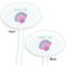 Preppy Sea Shells White Plastic 7" Stir Stick - Double Sided - Oval - Front & Back