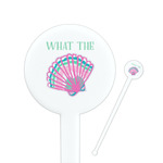 Preppy Sea Shells 7" Round Plastic Stir Sticks - White - Double Sided (Personalized)