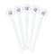 Preppy Sea Shells White Plastic 7" Stir Stick - Round - Fan View