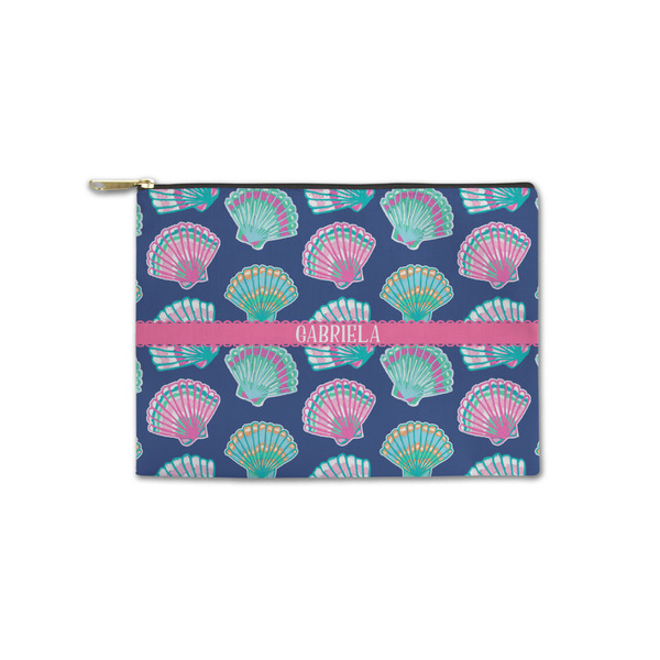 Custom Preppy Sea Shells Zipper Pouch - Small - 8.5"x6" (Personalized)