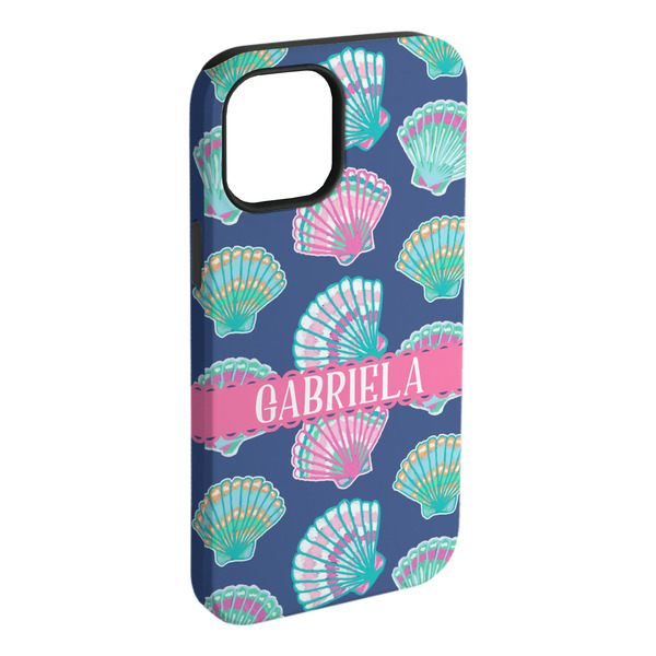 Custom Preppy Sea Shells iPhone Case - Rubber Lined - iPhone 15 Plus (Personalized)