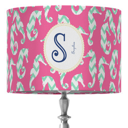 Sea Horses 16" Drum Lamp Shade - Fabric (Personalized)