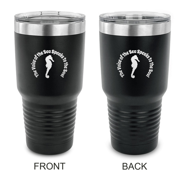 Custom Sea Horses 30 oz Stainless Steel Tumbler - Black - Double Sided (Personalized)