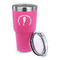 Sea Horses 30 oz Stainless Steel Ringneck Tumblers - Pink - LID OFF