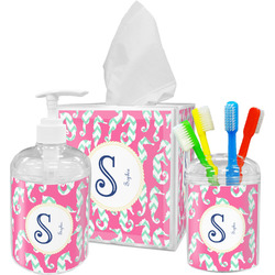 Sea Horses Acrylic Bathroom Accessories Set w/ Name and Initial