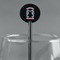 Sea Horses Black Plastic 5.5" Stir Stick - Round - Main