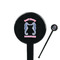 Sea Horses Black Plastic 7" Stir Stick - Round - Closeup