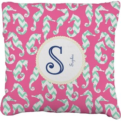 Sea Horses Faux-Linen Throw Pillow (Personalized)