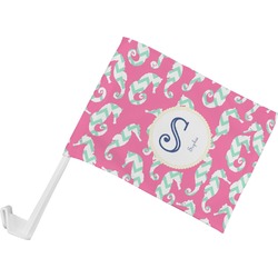 Sea Horses Car Flag - Small w/ Name and Initial