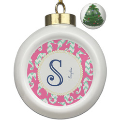 Sea Horses Ceramic Ball Ornament - Christmas Tree (Personalized)