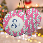 Sea Horses Ceramic Ornament w/ Name and Initial