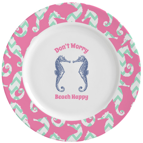 Custom Sea Horses Ceramic Dinner Plates (Set of 4) (Personalized)