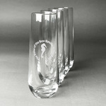 Sea Horses Champagne Flute - Stemless Engraved - Set of 4 (Personalized)