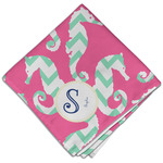 Sea Horses Cloth Dinner Napkin - Single w/ Name and Initial