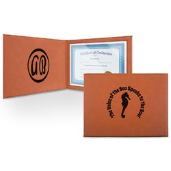 Sea Horses Leatherette Certificate Holder (Personalized)