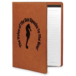 Sea Horses Leatherette Portfolio with Notepad - Large - Double Sided (Personalized)